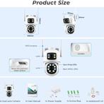 Draadloze bewakingscamera, dubbele lens int/ext, Ophalen of Verzenden, Nieuw