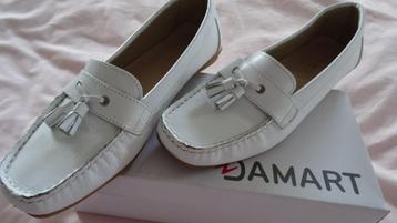 MOCASSIN « DAMART » BLANC POINTURE 38, Enlèvement ou Envoi, Porté, Blanc, Damart
