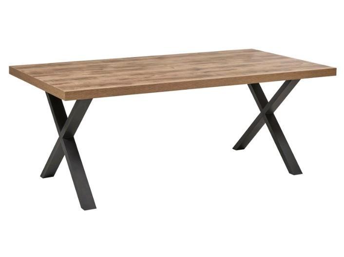 Eettafel industrieel 200x100 bruin zwart, Maison & Meubles, Tables | Tables à manger, Comme neuf, 100 à 150 cm, 200 cm ou plus