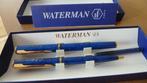 Waterman gemarmerde blauwe vulpen + balpen *, Pennenset, Nieuw, Met doosje, Ophalen of Verzenden