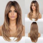 Ombre pruik lang steil haar in laagjes model 259-5, Handtassen en Accessoires, Uiterlijk | Haarverzorging, Verzenden, Nieuw, Pruik of Haarverlenging