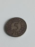Lot de 2 pièces 5 mark argent 1966 et 1960 F, Timbres & Monnaies, Enlèvement, Argent, Argent