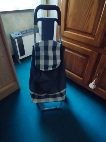 Boodschappentrolley/ blauw geruit beschikbaar voor biedingen