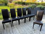 Woonkamer - eetkamerstoelen (6x), Huis en Inrichting, Ophalen of Verzenden, Gebruikt, Couleur marron, 6 tot 8 stoelen