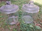 2 glazen potten met deksel, Huis en Inrichting, Keuken | Potten en Pannen, Ophalen, Gebruikt, Glas