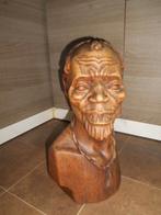 Prachtig houten beeld - Afrikaanse man Gesigneerd, Antiek en Kunst, Ophalen of Verzenden