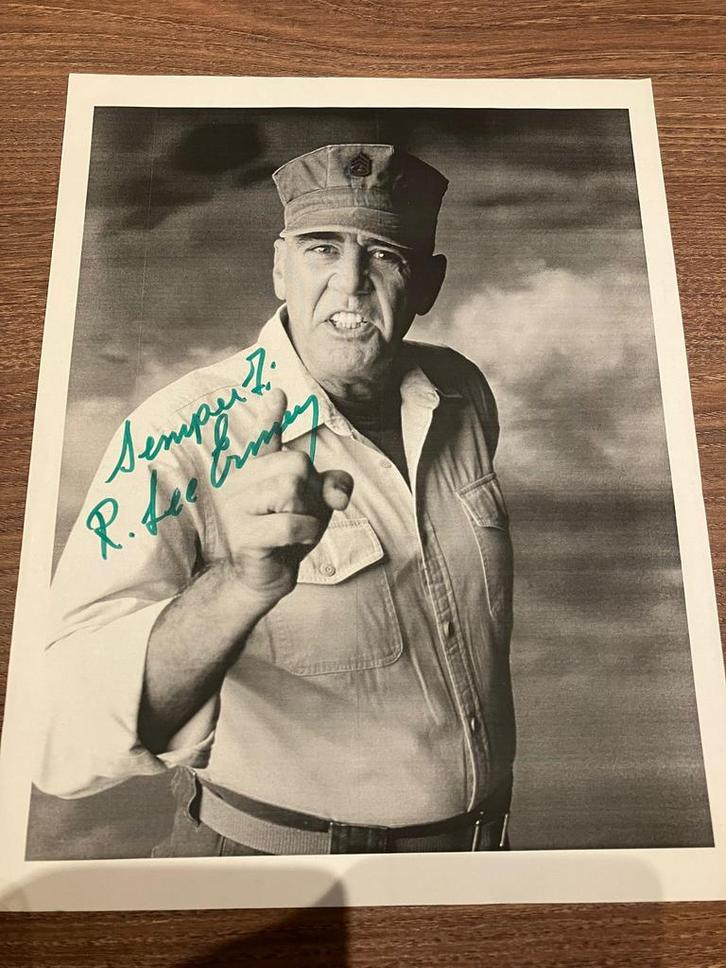 Handtekening R. Lee Emrey, Verzamelen, Film en Tv, Zo goed als nieuw, Ophalen of Verzenden