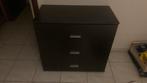 Commode melaminé noir, Maison & Meubles, Armoires | Armoires à chaussures, Enlèvement, Comme neuf