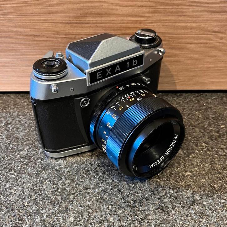 EXA 1B analoge 35mm spiegelreflex camera + Lens, Audio, Tv en Foto, Fotocamera's Analoog, Gebruikt, Spiegelreflex, Overige Merken