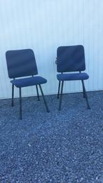 2 blauwe gestoffeerde stoelen, Huis en Inrichting, Stoelen, Ophalen, Zo goed als nieuw, Blauw, Metaal