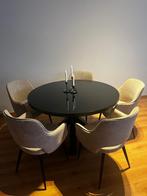 Eettafel (+ 5 stoelen optioneel), Huis en Inrichting, Ophalen, Rond, Zo goed als nieuw, Vijf personen of meer