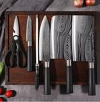 Stainless Steel keukenmessen set, 6 verschillende messen, Overige materialen, Verzenden, Nieuw, Vaatwasserbestendig
