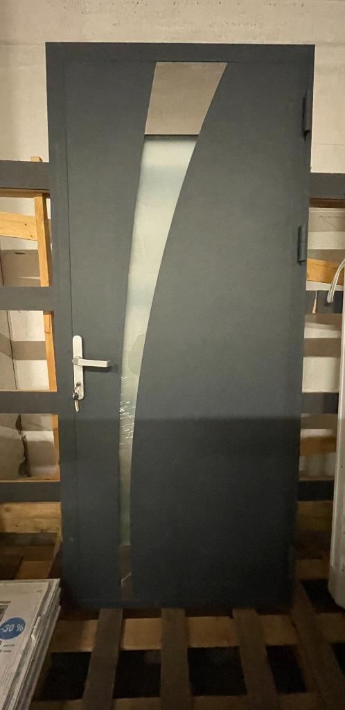 Aluminium deuren, Doe-het-zelf en Bouw, Deuren en Vliegenramen, Zo goed als nieuw, Buitendeur, 200 tot 215 cm, 80 tot 100 cm, Glas