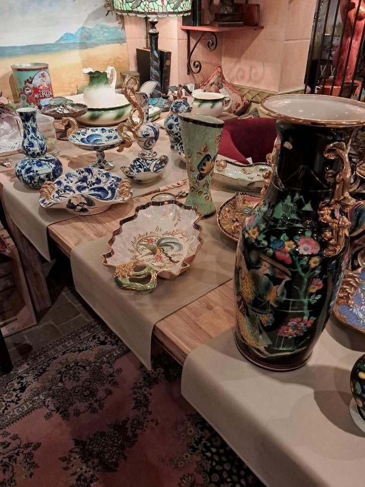 Lot vazen porselein (Hubert Bequet) handgeschilderd, Antiek en Kunst, Antiek | Vazen, Ophalen