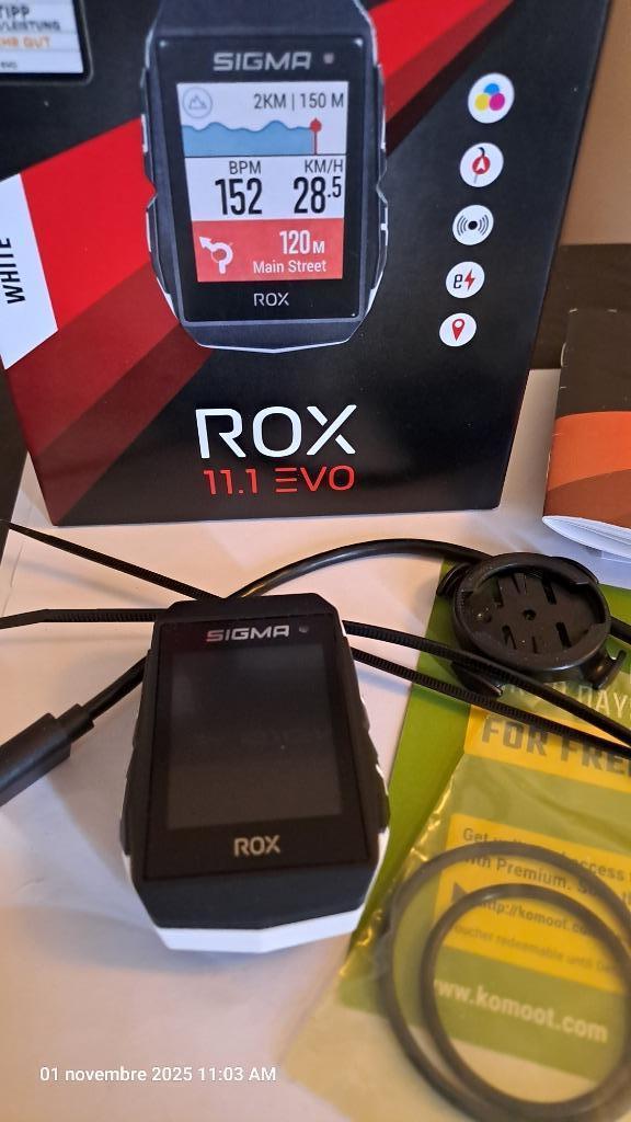 Sigma compteur gps vélo Rox 11.1.Evo, Fietsen en Brommers, Fietsaccessoires | Fietscomputers, Nieuw, Draadloos, GPS, Waterdicht