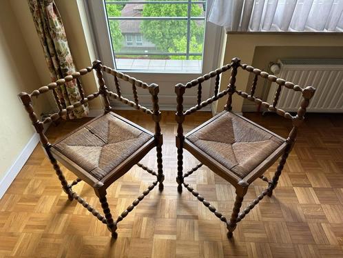 2 petits fauteuils coin de feu de 1900, Maison & Meubles, Fauteuils, Utilisé, Bois, Moins de 50 cm, Moins de 75 cm, Enlèvement