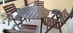 Ronde tafel met 4 stoelen, Tuin en Terras, Tuinmeubel-accessoires, Ophalen, Zo goed als nieuw