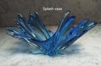 Vintage blauwe "Splash’ vaas, Ophalen of Verzenden