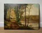 Adolphe Poot (1924 - 2006) - landschap olieverf op doek, Ophalen of Verzenden