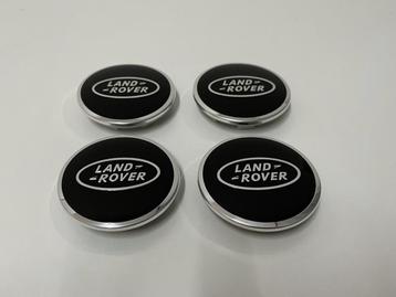 Lot de 4 capuchons de moyeu noirs Land Rover avec jante chro, Envoi, Neuf