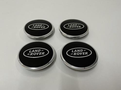 Land Rover Zwart Naafdoppen met chrome rand 62mm set van 4., Auto diversen, Wieldoppen, Nieuw, Verzenden