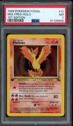 Moltres Holo 1st Edtion PSA 7 - 12/62 - Fossil 1999, Hobby en Vrije tijd, Verzamelkaartspellen | Pokémon, Ophalen of Verzenden