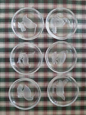 6 sous-verres anciens Val-Saint-Lambert, Enlèvement, Comme neuf, Autre