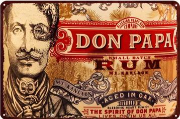 Metalen reclamebord Don Papa rum - retro vintage mancave beschikbaar voor biedingen