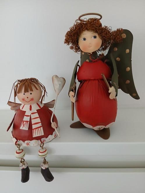 2 originele metalen engeltjes, Diversen, Kerst, Ophalen of Verzenden