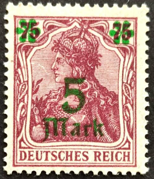 Dt.Reich: Germania overdruk 5 Mark op 75 Pf. 1921, Timbres & Monnaies, Timbres | Europe | Allemagne, Autres périodes, Enlèvement ou Envoi