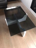 Salontafel gefumeerd glas vintage, Huis en Inrichting, Tafels | Salontafels, Ophalen, Gebruikt, 100 tot 150 cm, Vintage