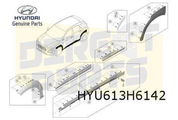 Hyundai Kona wielkuiplijst voorscherm Rechts (CA Black) Orig beschikbaar voor biedingen