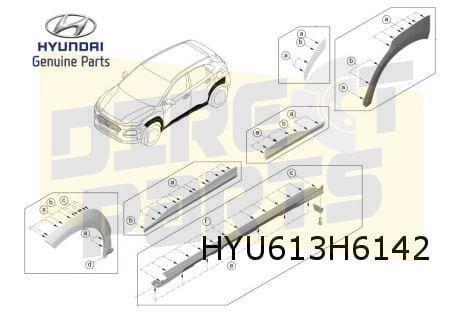 Hyundai Kona wielkuiplijst voorscherm Rechts (CA Black) Orig, Auto-onderdelen, Carrosserie, Spatbord, Hyundai, Nieuw, Verzenden