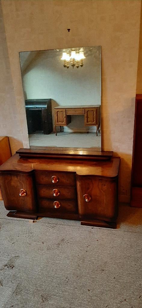 Armoire avec miroir, Antiquités & Art, Antiquités | Meubles | Armoires, Enlèvement