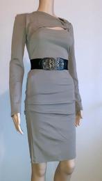 Midi Jurk khaki grijs Rinascimento S of 36, Kleding | Dames, Nieuw, Ophalen of Verzenden, Knielengte, Maat 36 (S)