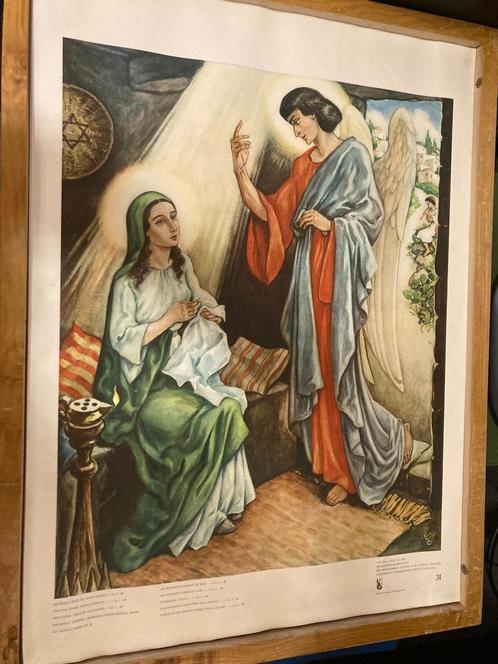 Het nieuwe testament: Wisselkader oude schoolprenten, Antiek en Kunst, Curiosa en Brocante, Ophalen
