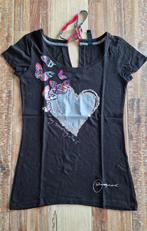 T-shirt femme Desigual S, Zwart, Ophalen of Verzenden, Zo goed als nieuw, Korte mouw