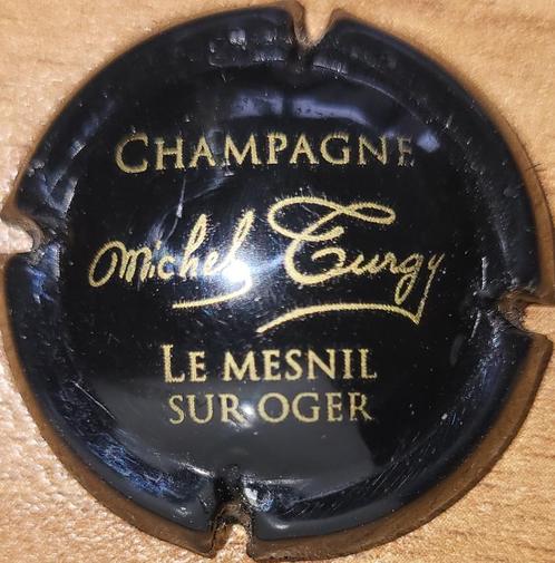Champagnecapsule Michel TURGY zwart & mat goud nr 01e, Verzamelen, Wijnen, Nieuw, Champagne, Frankrijk, Ophalen of Verzenden