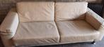 2 x 3-zits witte leren loungestoelen, Ophalen, Gebruikt, Driepersoons, Leer