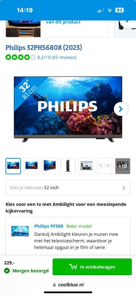 Televisie, Audio, Tv en Foto, Televisies, Nieuw, LCD, Minder dan 40 cm, Full HD (1080p), Philips, 120 Hz, Ophalen