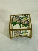 Glazen doosje in glas-in-lood stijl, Antiek en Kunst, Ophalen of Verzenden