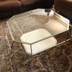 Eichholtz RVS salontafel marmeren onderkant met glasplaat, Ophalen, Zo goed als nieuw