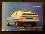Instructieboekje Citroën CX, 1984, Nederlandstalig., Ophalen of Verzenden