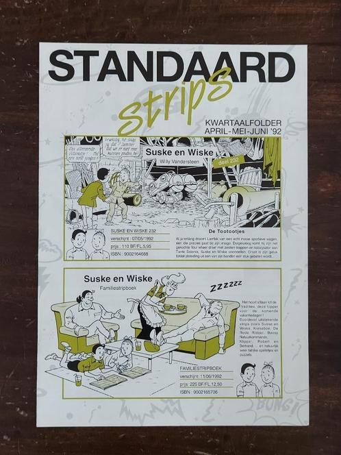 Vandersteen Suske Wiske Uilenspiegel - Folder Standaard 1992, Boeken, Catalogussen en Folders, Zo goed als nieuw, Folder, Verzenden