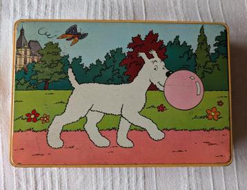Vintage Kuifje blikken doos met Bobbie, Enlèvement ou Envoi, Utilisé