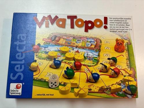 Viva Topo!  Gezelschapsspel uit hout en hardbord., Hobby en Vrije tijd, Gezelschapsspellen | Bordspellen, Zo goed als nieuw, Een of twee spelers
