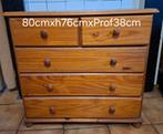 Commode en pin 5 tiroirs, Maison & Meubles, Enlèvement, Utilisé, Pin