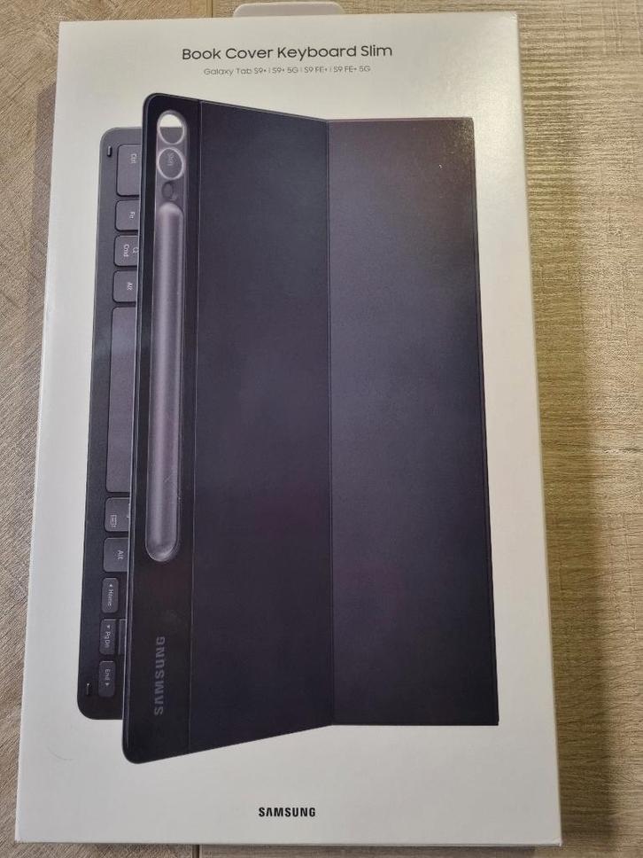 Samsung Tab S9+ Book Cover Keyboard Slim Belgie - AZERTY, Computers en Software, Tablet-hoezen, Nieuw, Bescherming voor- en achterkant