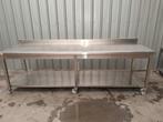 Table de travail inox professionnelle 300X90 cm – sur roulet, Ophalen