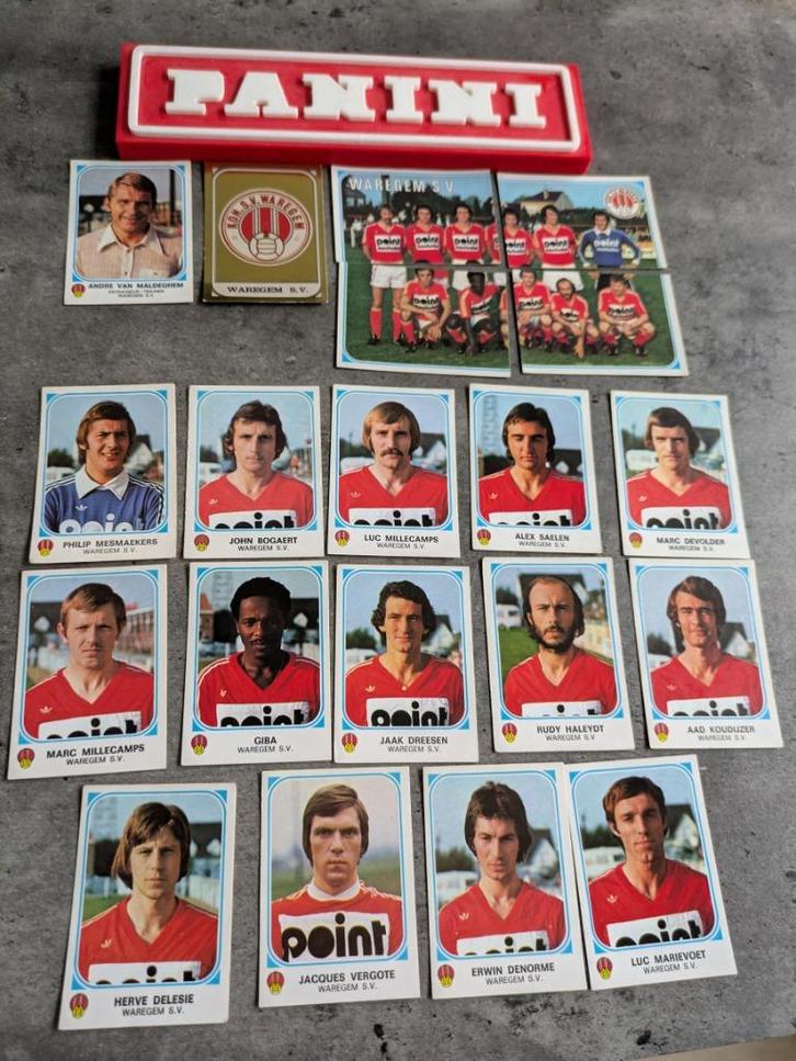 PANINI FOOTBALL 77 WAREGEM  20 STICKERS 1977, Hobby en Vrije tijd, Stickers en Plaatjes, Nieuw, Verzenden